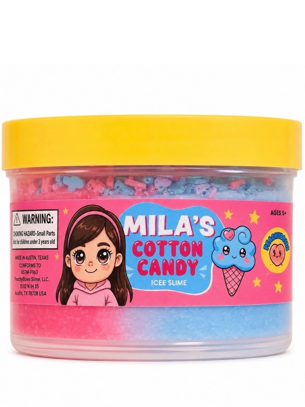Peachybbies Mila’s Cotton Candy Icee Slime Frosty Scented NIP Sealed